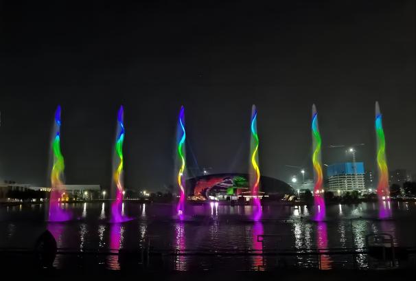 杭州亚运会-德清赛区地理小镇水秀项目激光效果欣赏